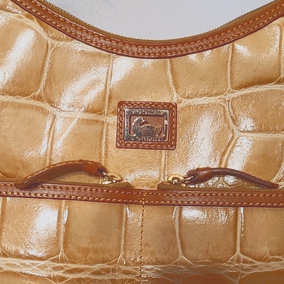 DOONEY & BOURKE Honey Gold Embossed Croc Leather Tote Briefcase Shoulder Bag - Picture 3 of 13